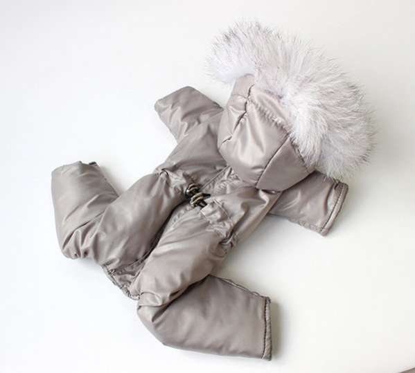 Зимний комбинезон для собак Северное сияние Серебро