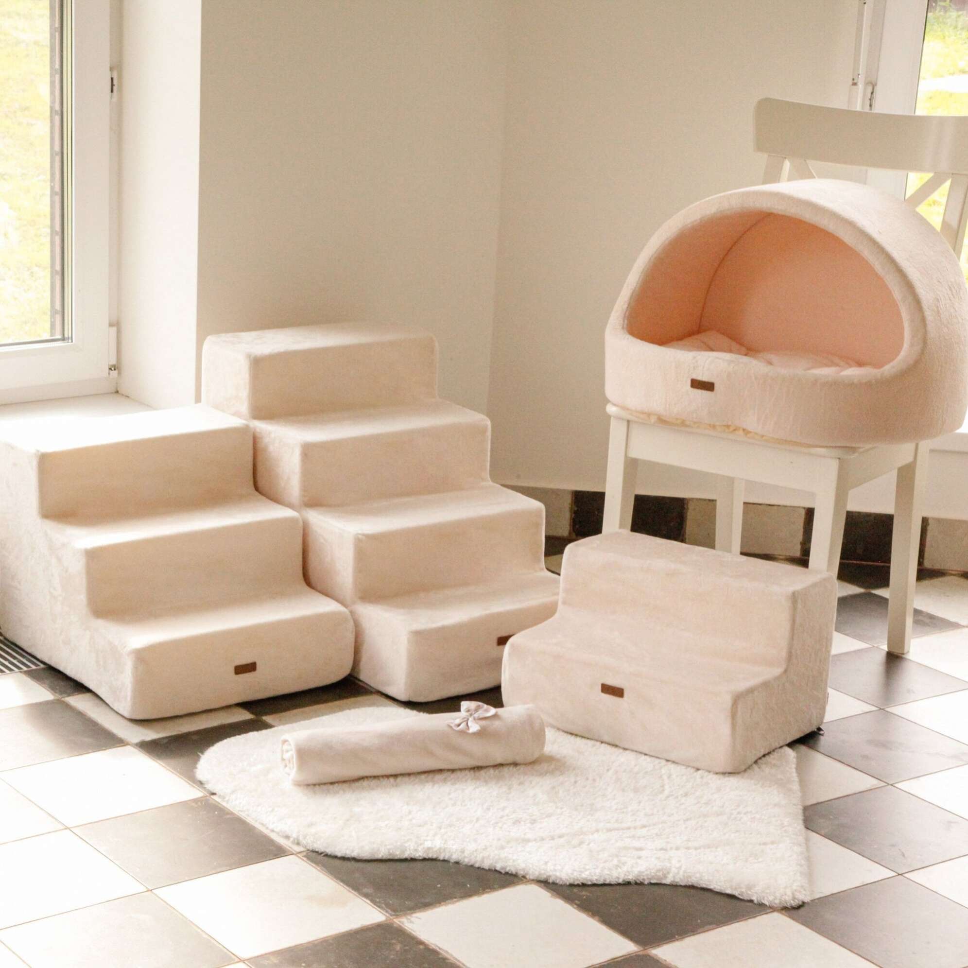 Лестница для собак Puffy Молочная