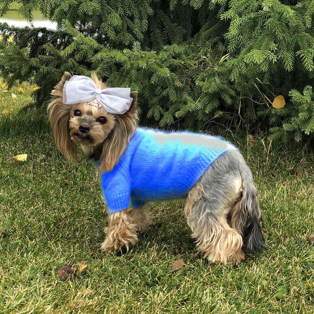 Вязаный свитер Puffy Пух норки Василек