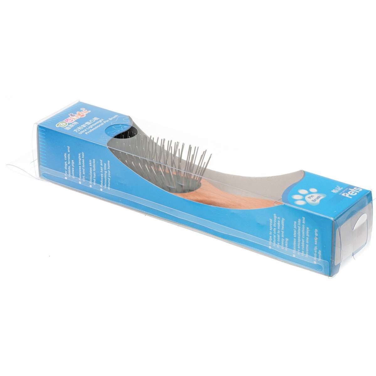 Щетка для собаки узкая односторонняя дерево