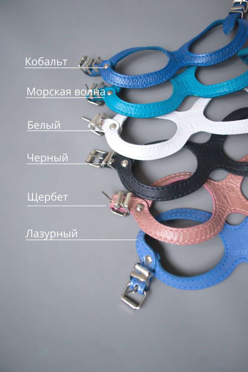 Кожаная шлейка для собак Очки