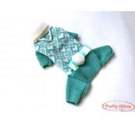 Шерстяной костюм для собак Сердечки