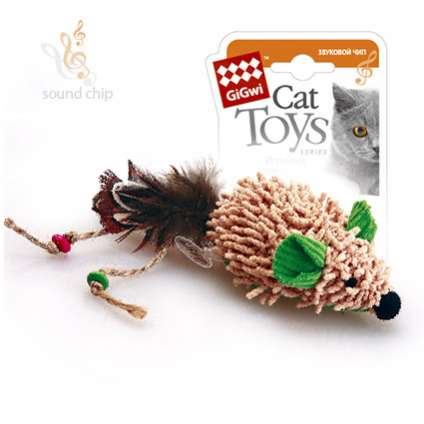 Игрушка для кошек Гигви Мышка с перьями