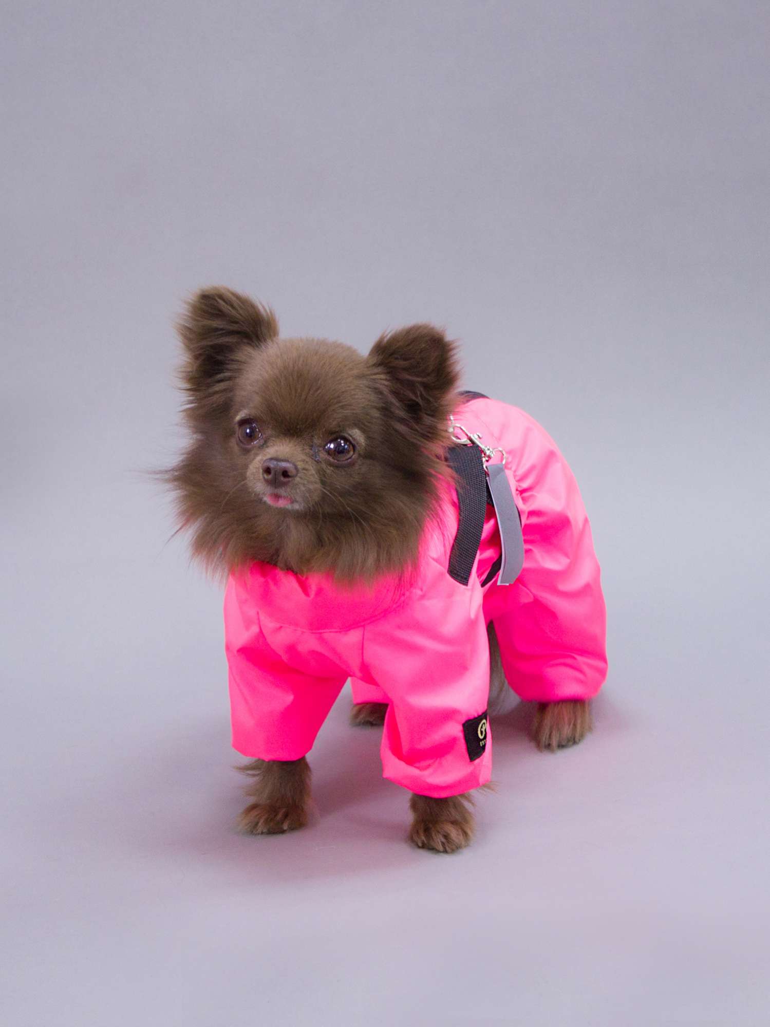 Дождевик Puffy Фикс розовый неон с шлейкой 