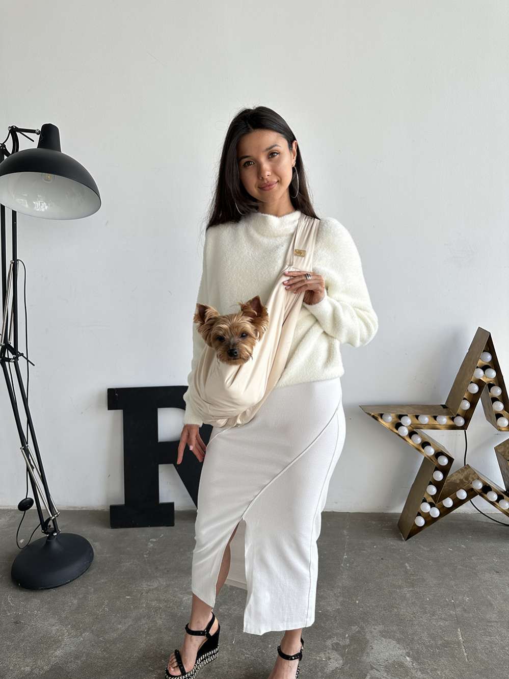 Сумка для собак Гамак Puffy Латте теплая