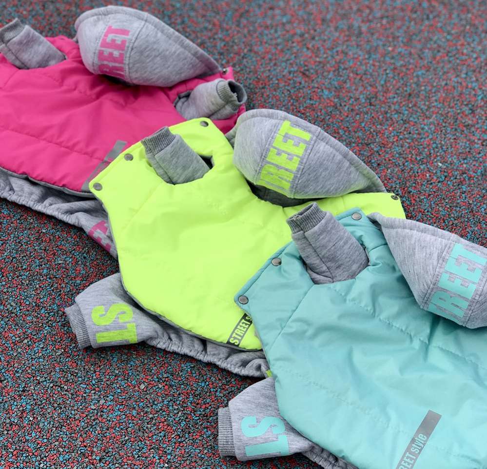 Комплект костюм и жилет для собаки Premium Неон