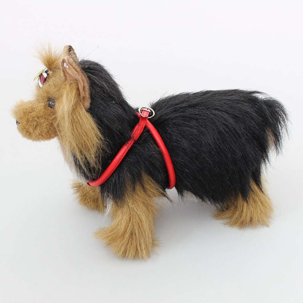 Кожаная шлейка для собак круглая для шпица