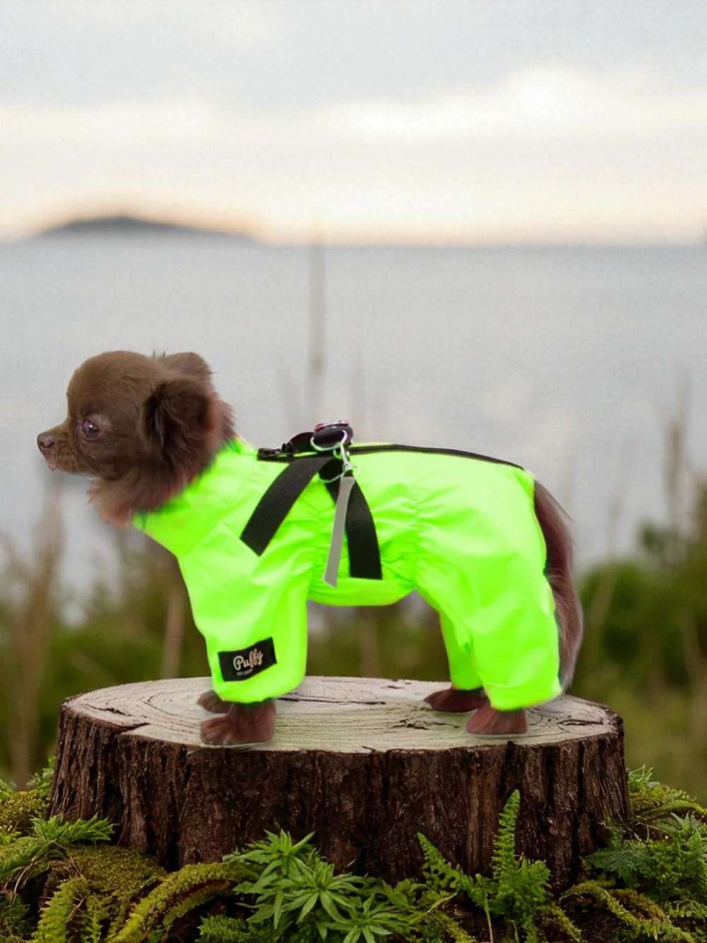 Дождевик Puffy Фикс салат с шлейкой 