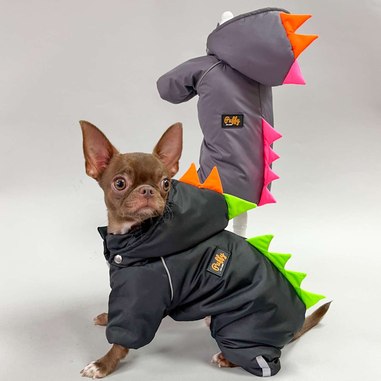 Комбинезон для собак Puffy Дино Черный