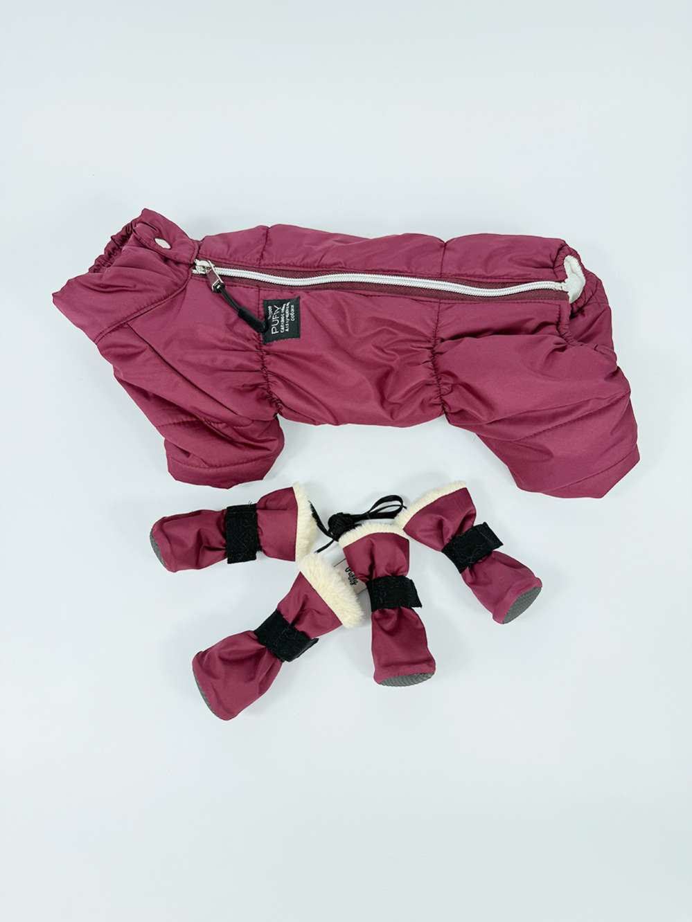 Зимняя обувь для собак Подтяжки Бургунди