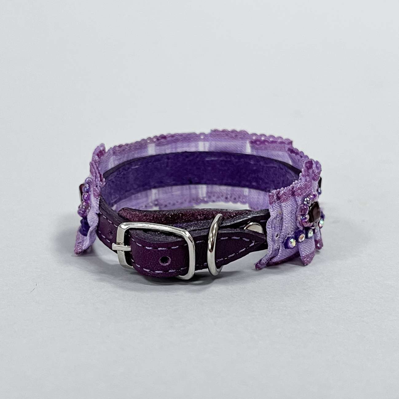 Ошейник для собак с натуральным камнем Гранат