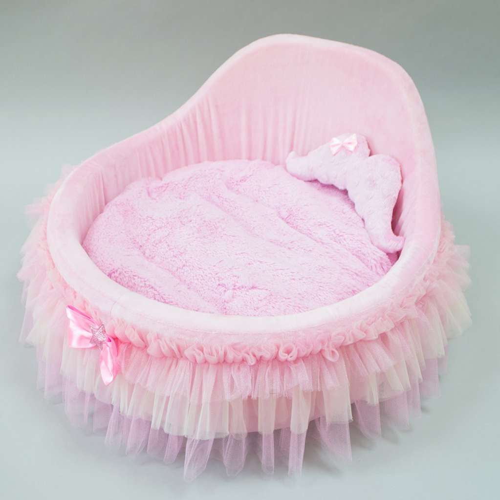 [Лежак] Лежанка для собак со спинкой Puffy Барби