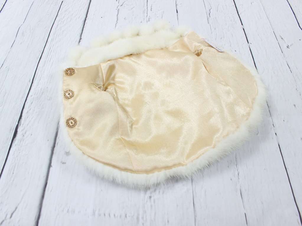 Шуба для собак норковая бубенчики белая