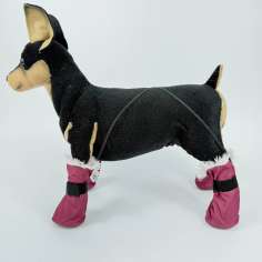 Зимняя обувь для собак Подтяжки Бургунди