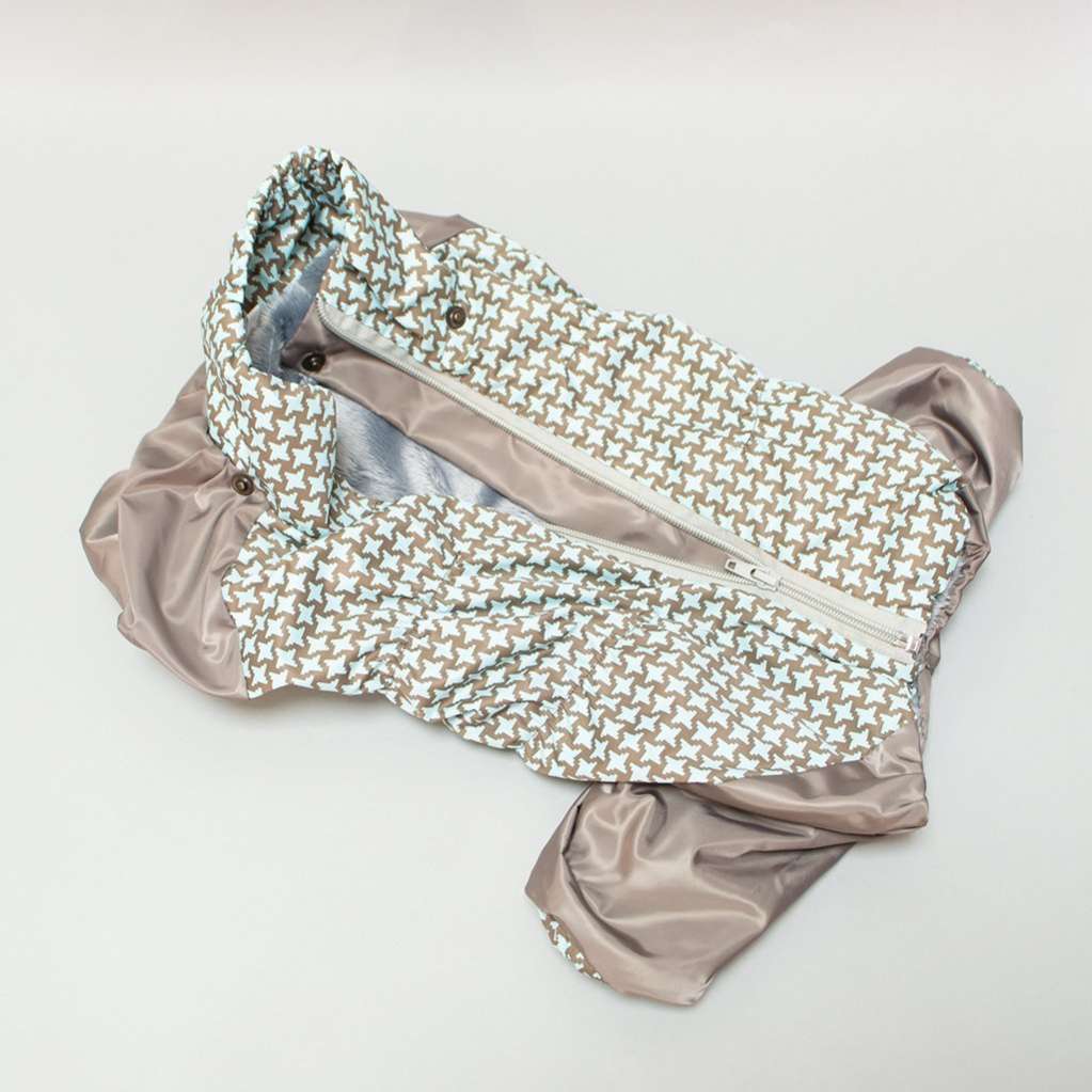 Дождевик для собак средних и крупных пород утепленный Ромбик