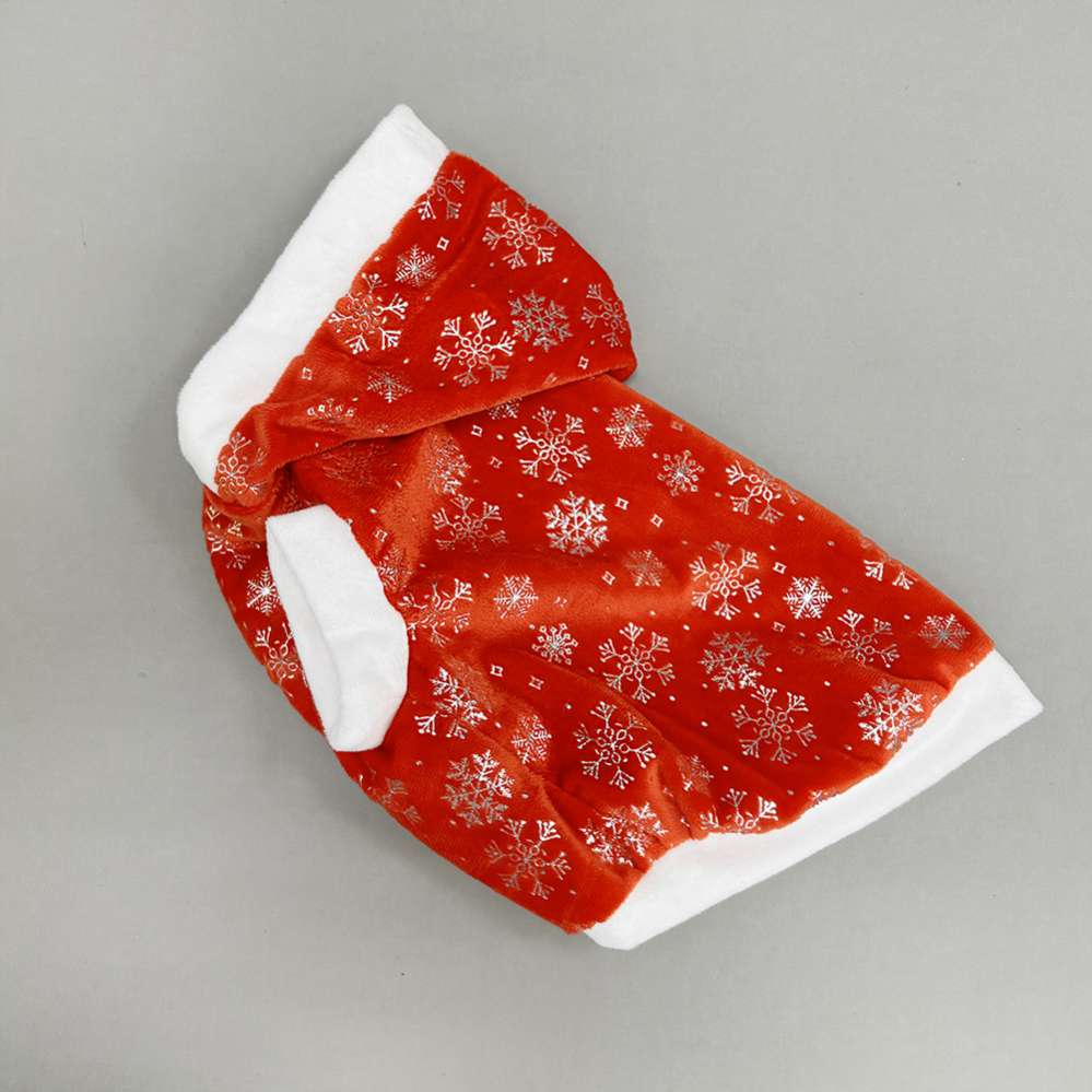 Новогодняя толстовка для собак Puffy Снежинка красная