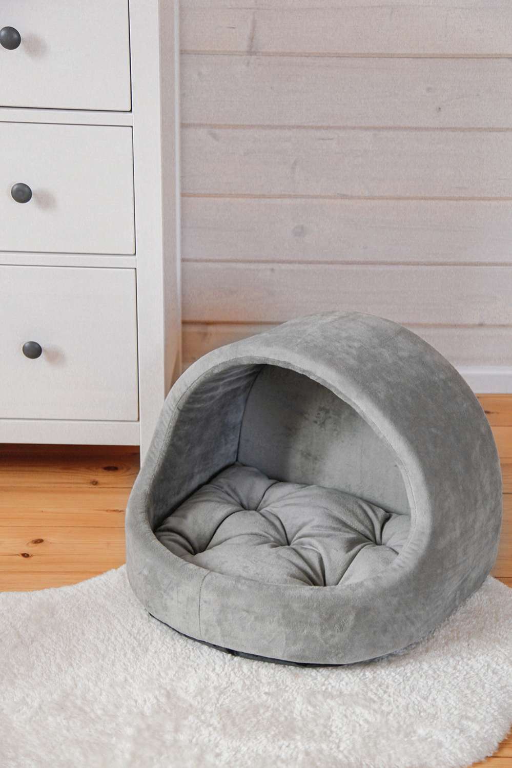 Домик для собаки круглый Puffy Пепел