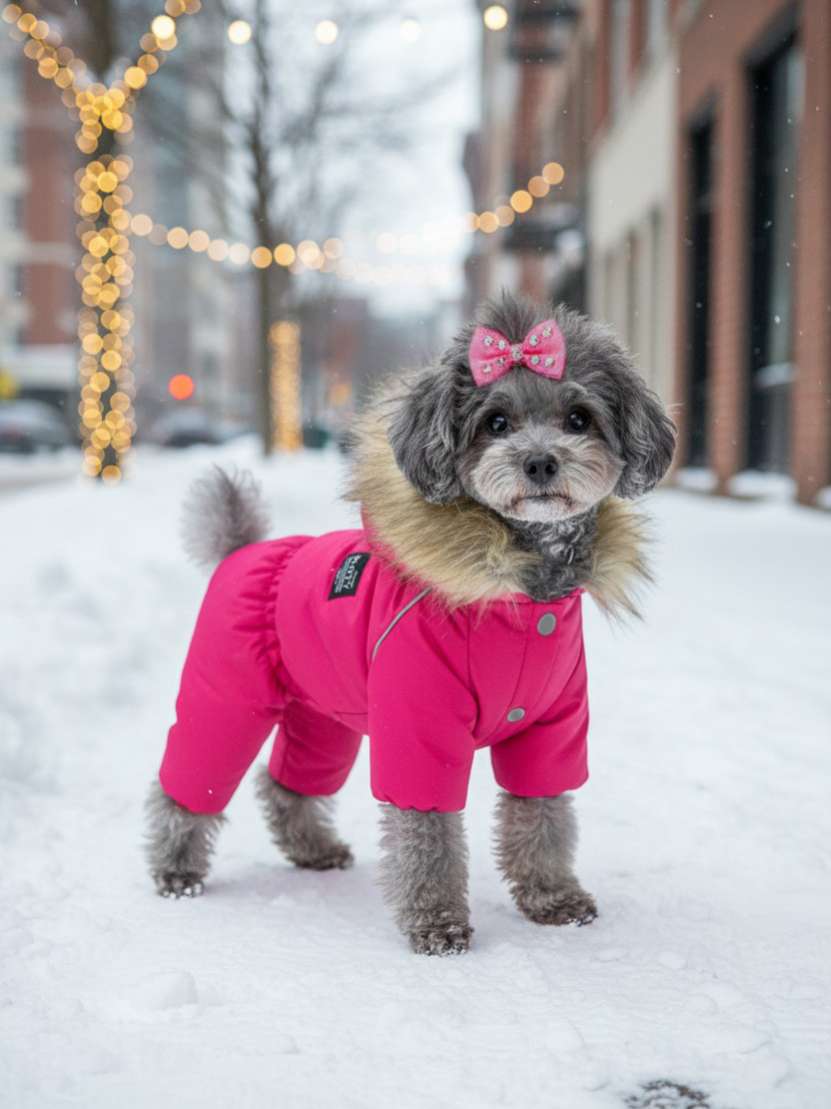 Комбинезон Puffy Аляска на шёлке малина