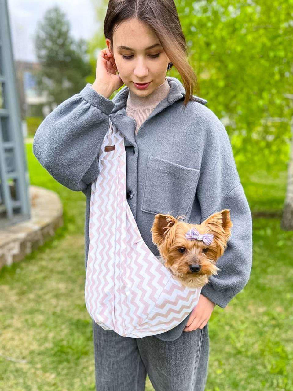 Гамак для собак летний Puffy Пудра Зигзаг