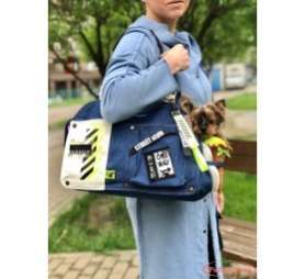 Сумка для собак Premium Джинс Неон