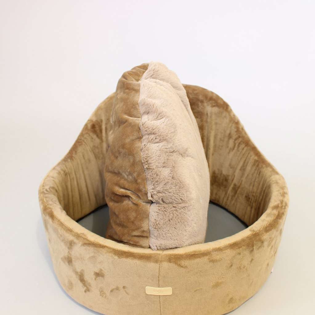 [Лежак] Лежанка для собак со спинкой Puffy Шокко