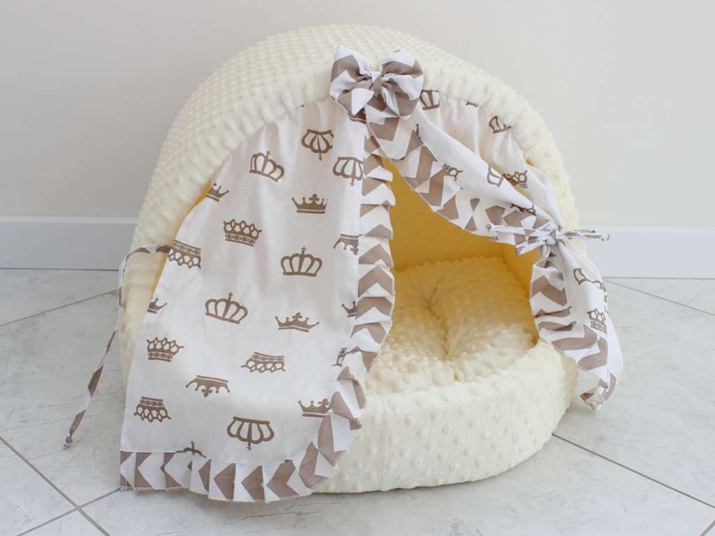 Домик для собаки со шторками LuxDog Пломбир