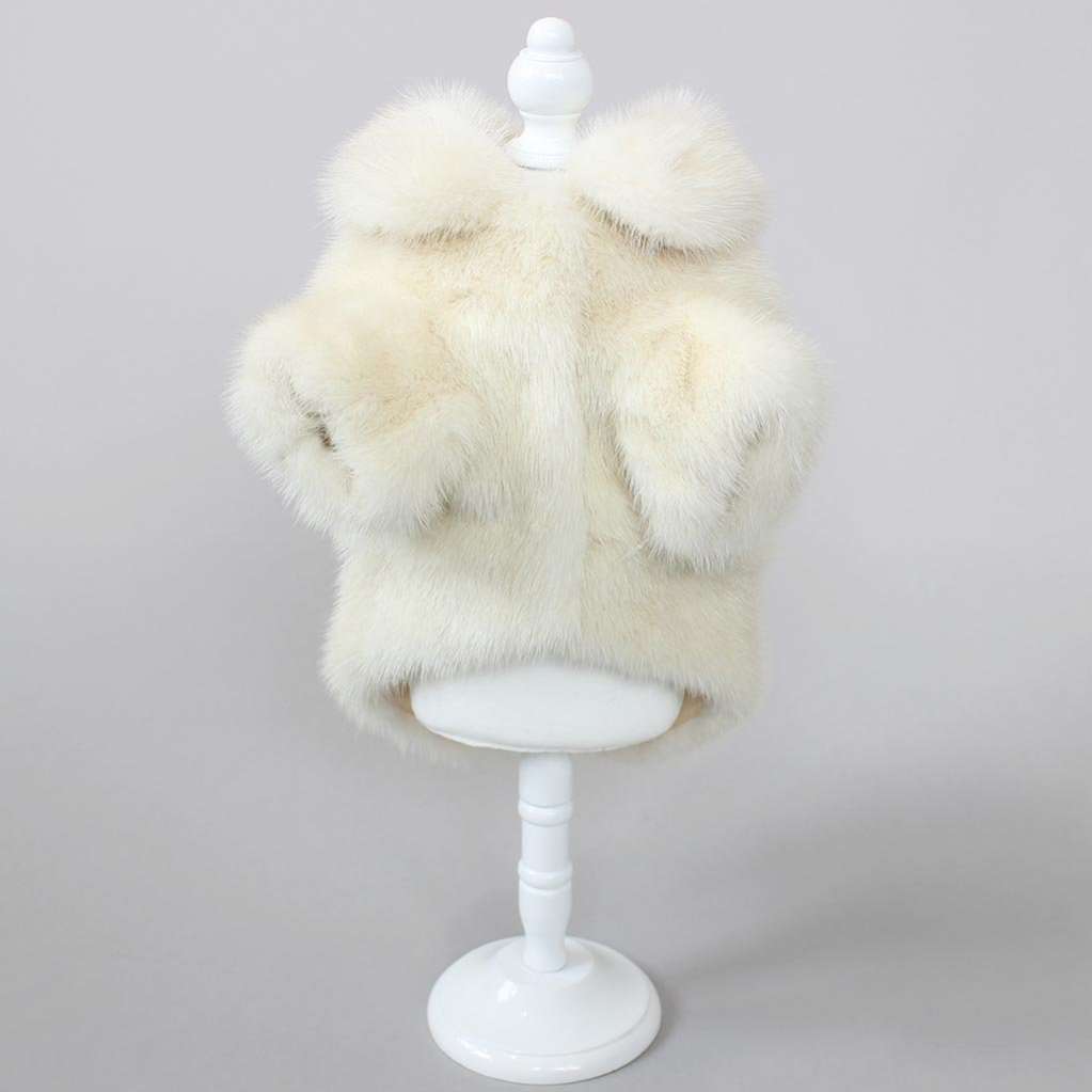 Шуба для собак норковая Адель белая