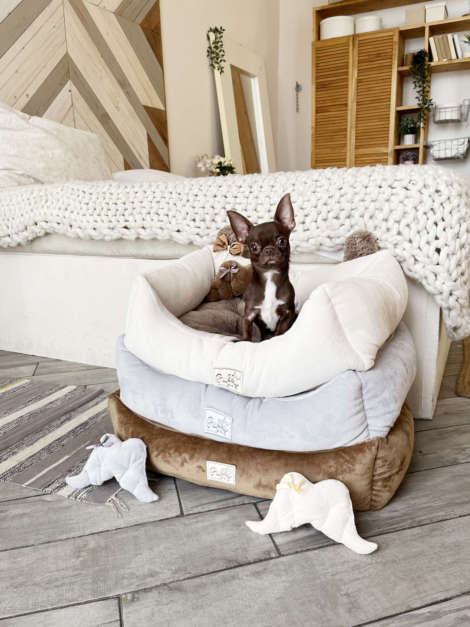 Диван для собаки Puffy Умка Серый