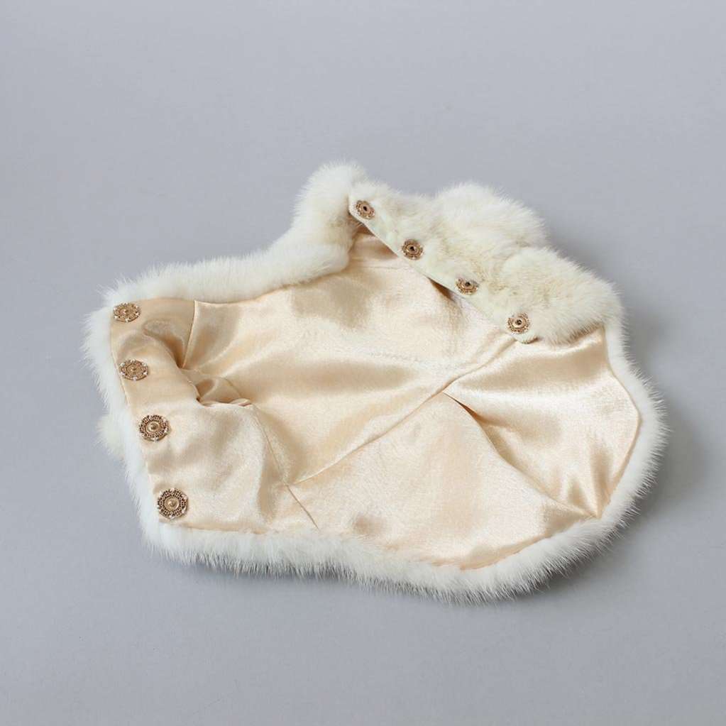 Шуба для собак норковая Адель белая