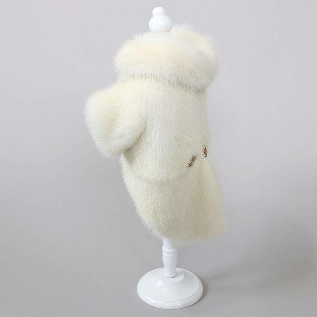 Шуба для собак норковая Адель белая