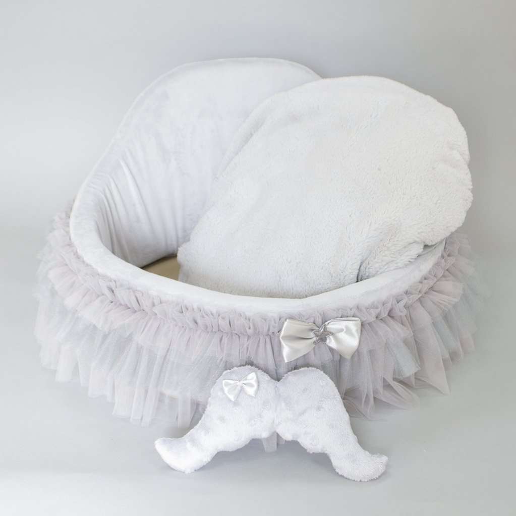 [Лежак] Лежанка для собак со спинкой Puffy Сильвер