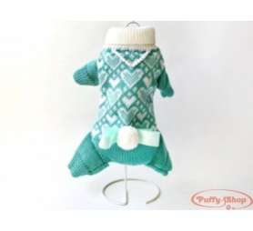 Шерстяной костюм для собак Сердечки