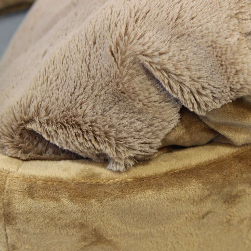 [Лежак] Лежанка для собак со спинкой Puffy Шокко