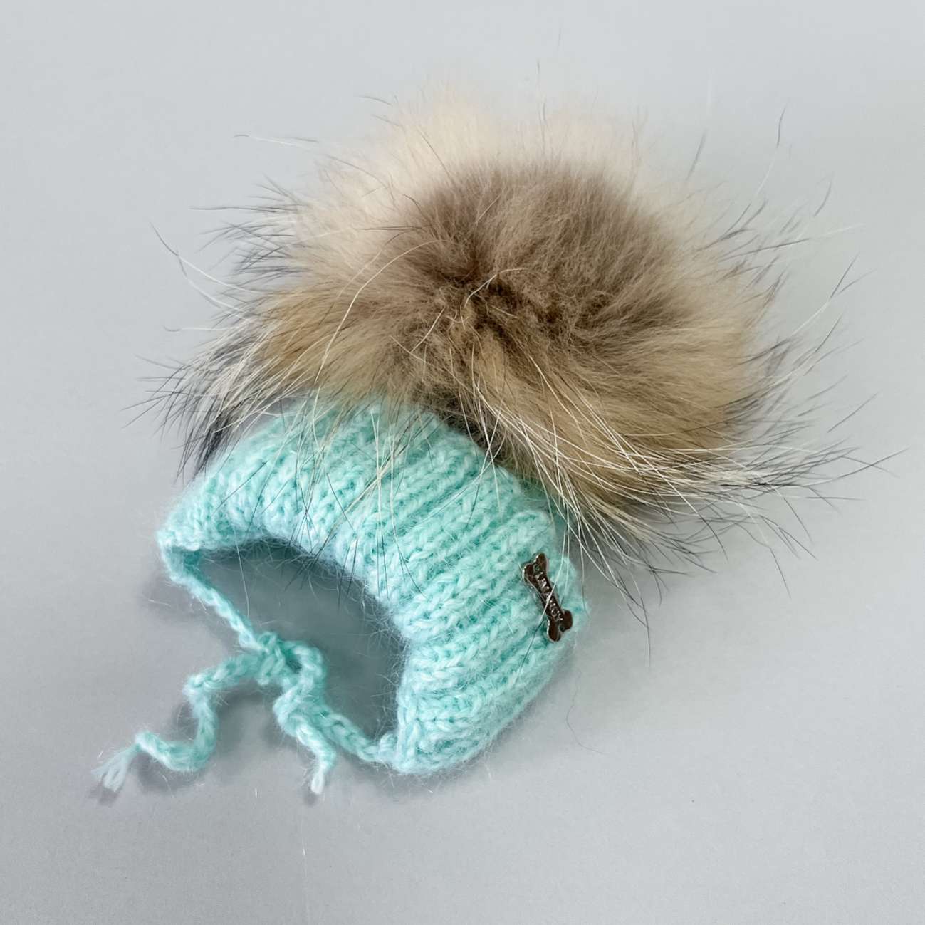 Вязаная шапка для собаки Premium Помпон