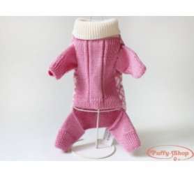 Шерстяной костюм для собак Сердечки