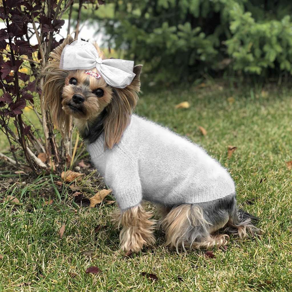 Вязаный свитер для обак Puffy Пух норки Серый 