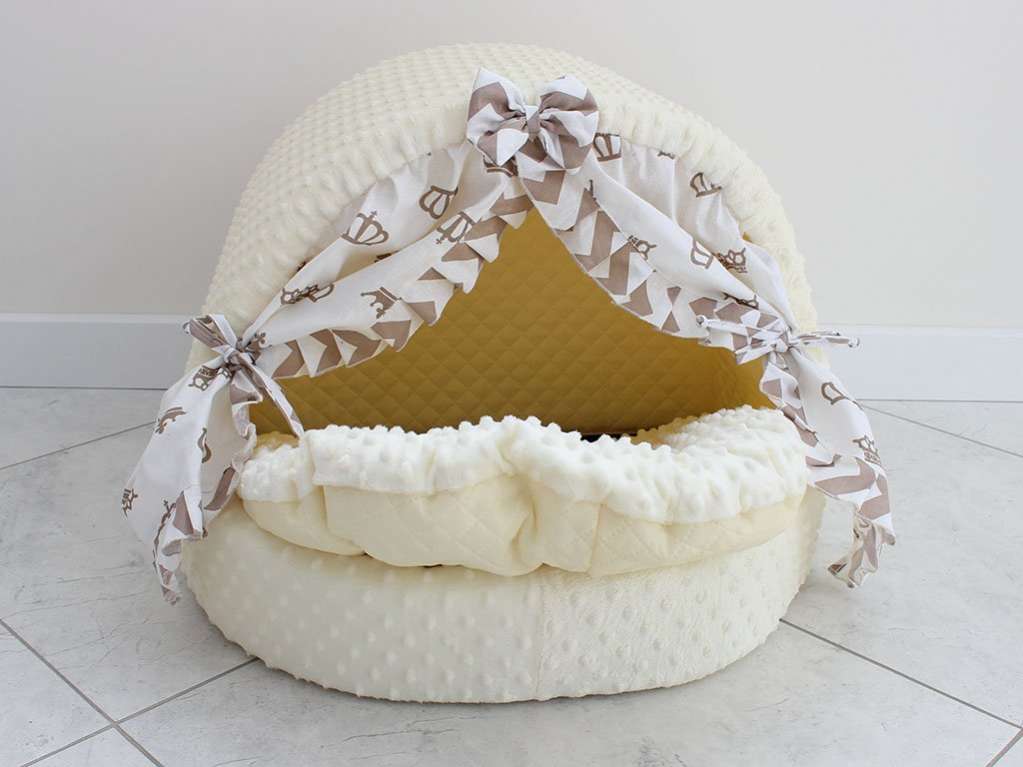 Домик для собаки со шторками LuxDog Пломбир