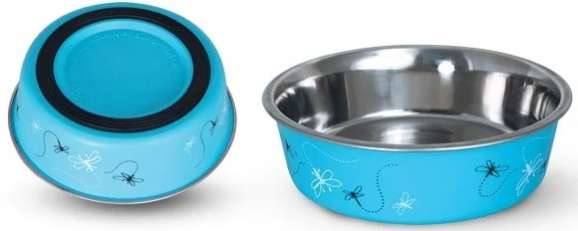 Миска для собак металлическая на резинке Triol Стрекоза