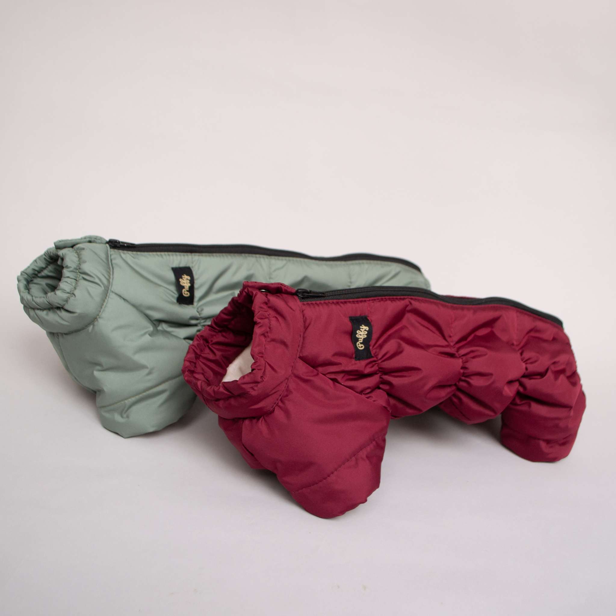 Комбинезон для таксы и корги Puffy Айвенго Оливковый