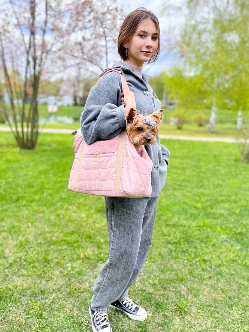 Сумка для собак Puffy Дакота пудровая