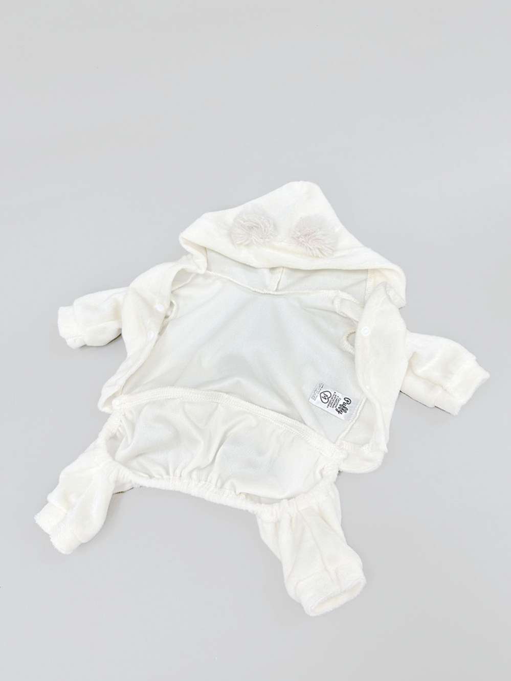 Велюровый костюм для собак Puffy Тедди молочный