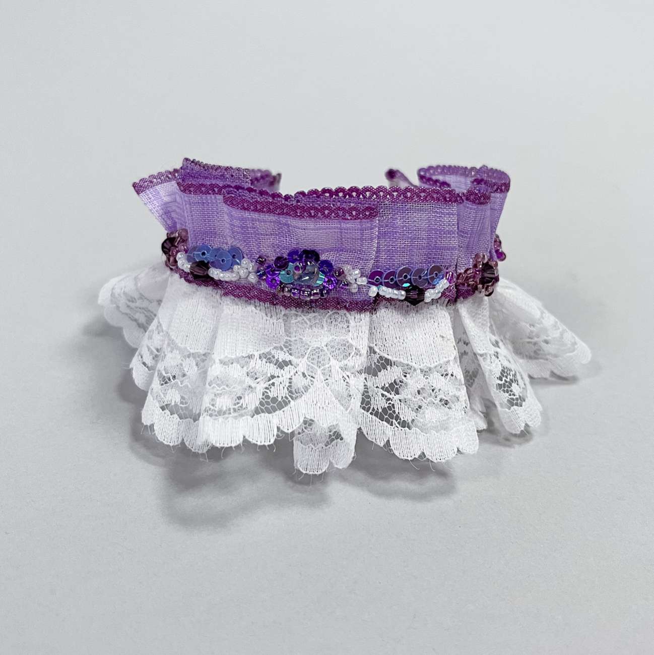 Ошейник для собак с натуральным камнем Аметист