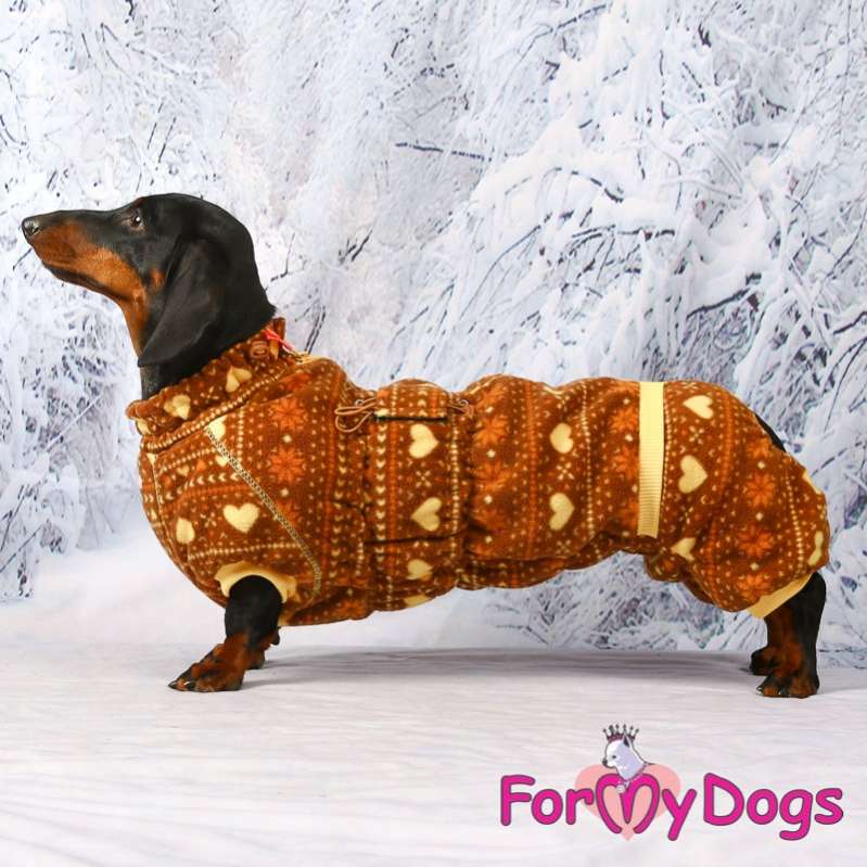 Комбинезон для таксы и корги флисовый ForMyDogs Пряник