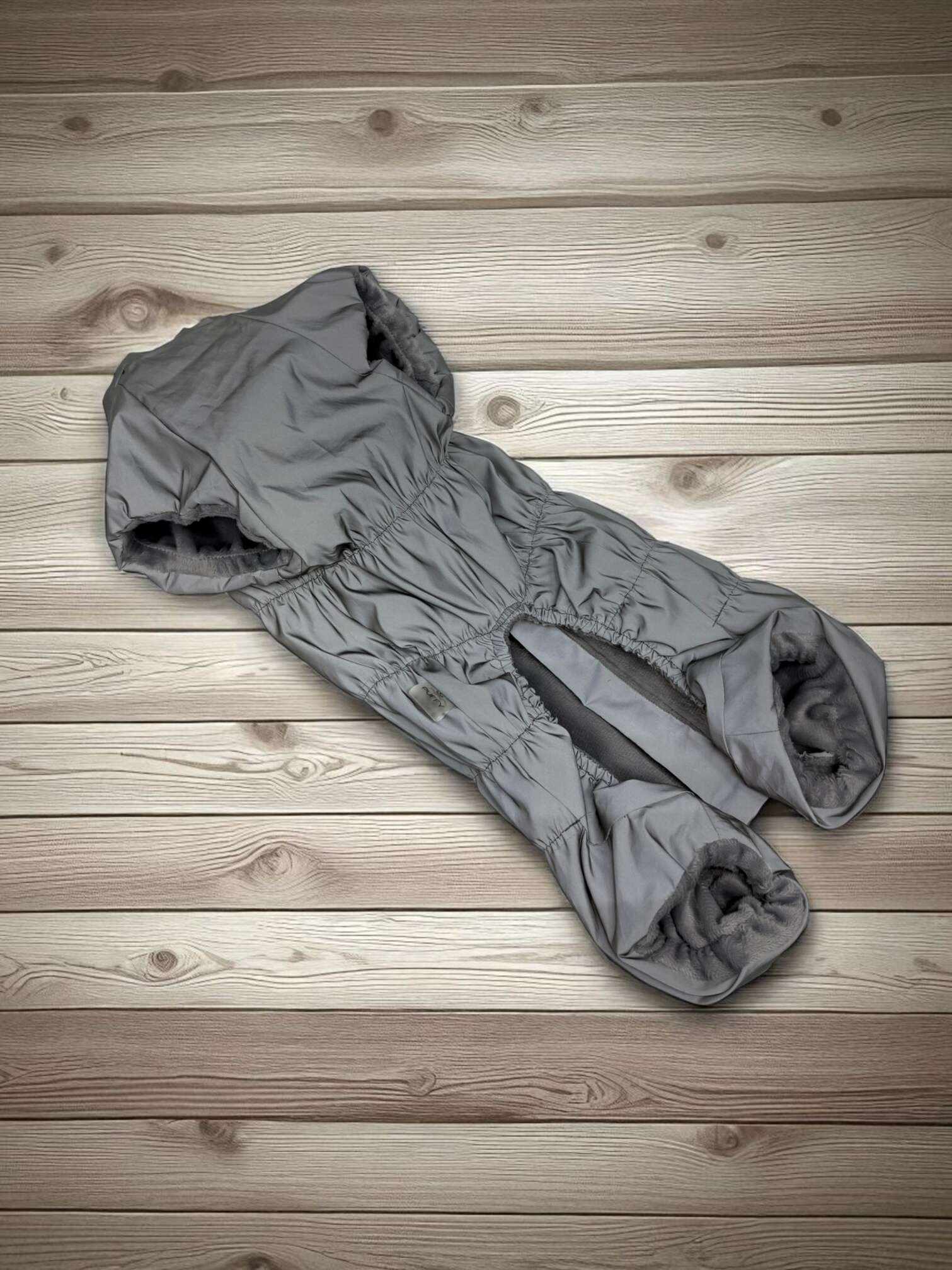 Утепленный дождевик Puffy для такс и корги светоотражающий