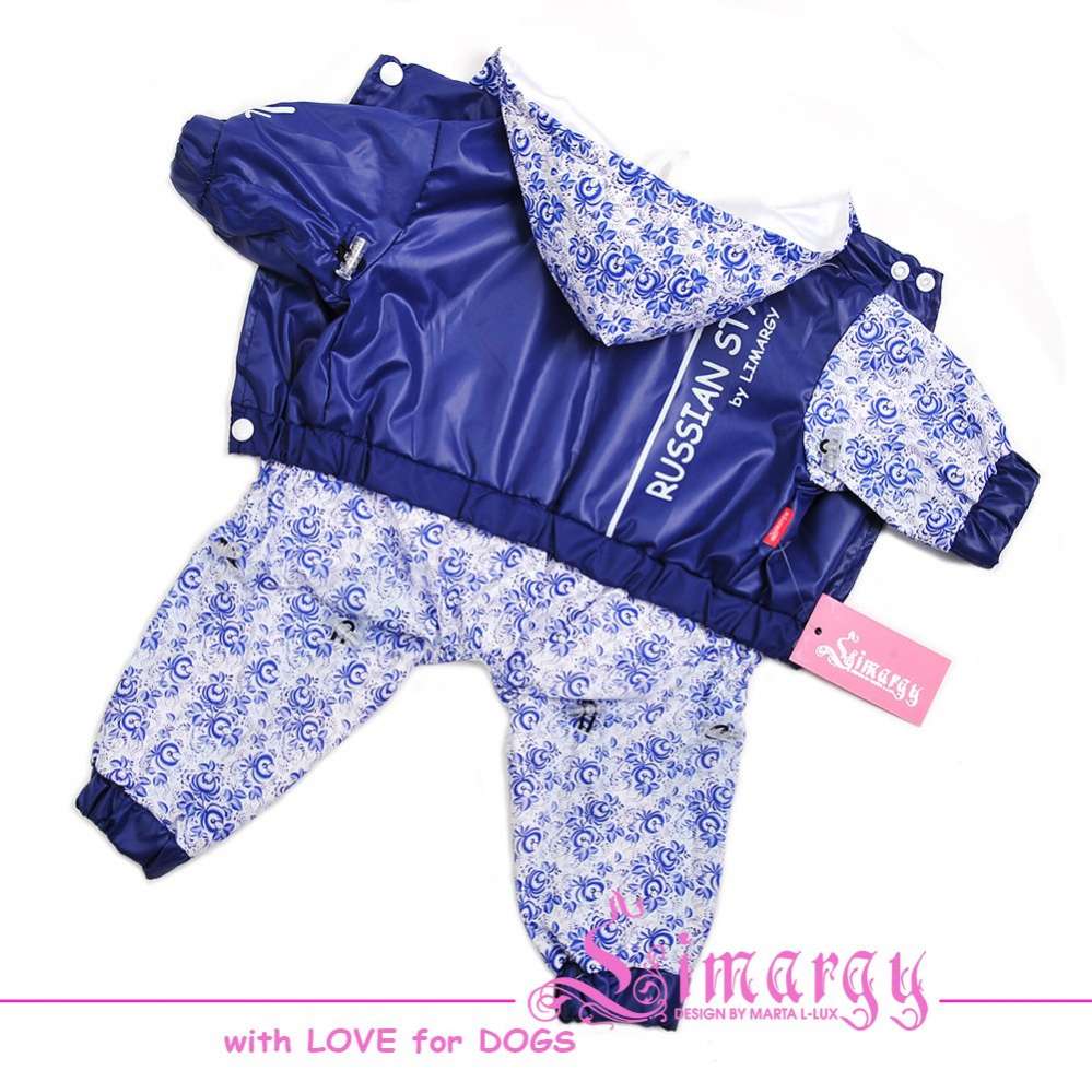 Дождевик для собаки Premium Гжель