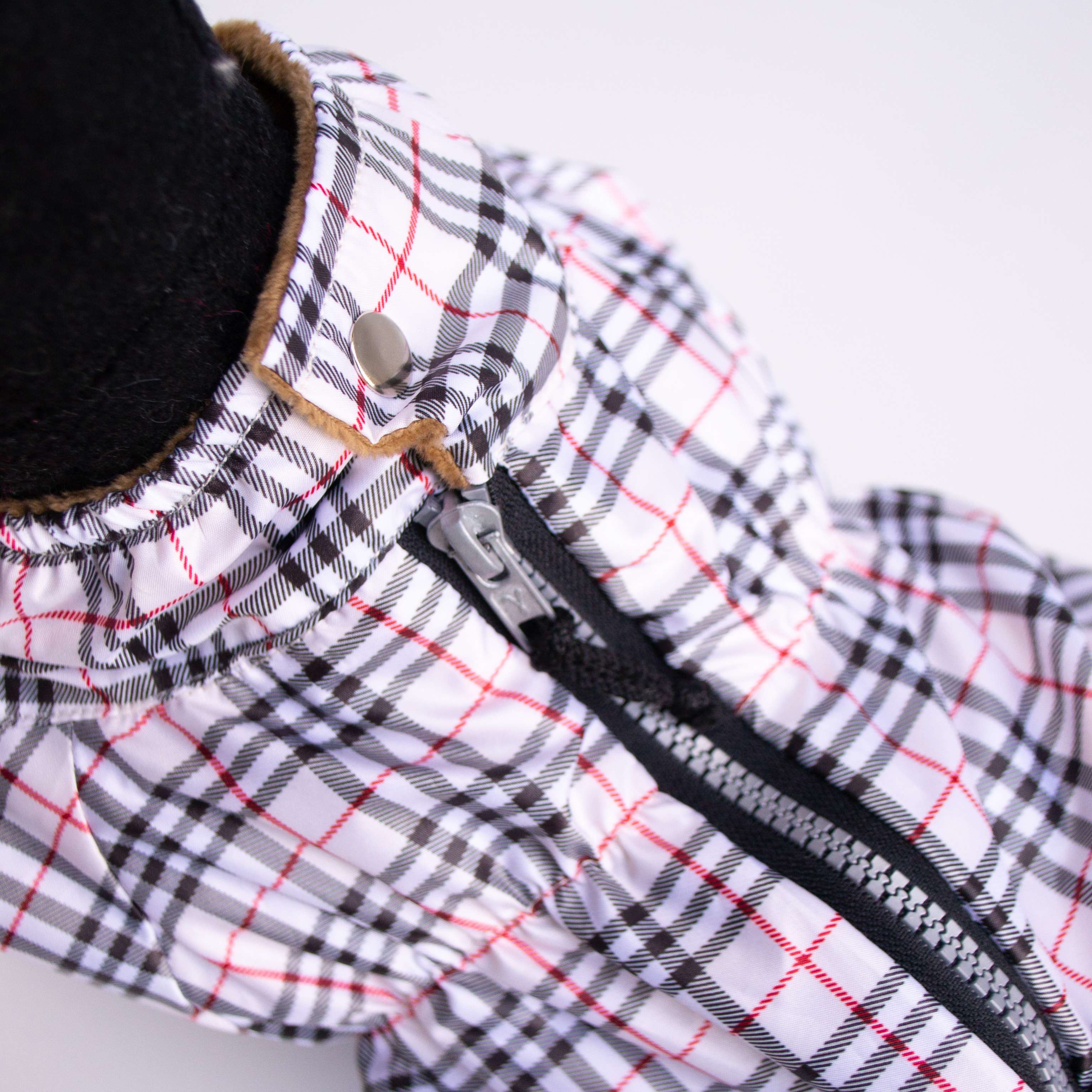Дождевик для собаки утепленный Puffy Burberry