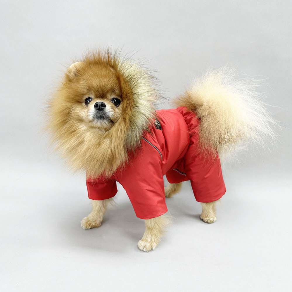 Комбинезон Puffy Аляска на шёлке красный