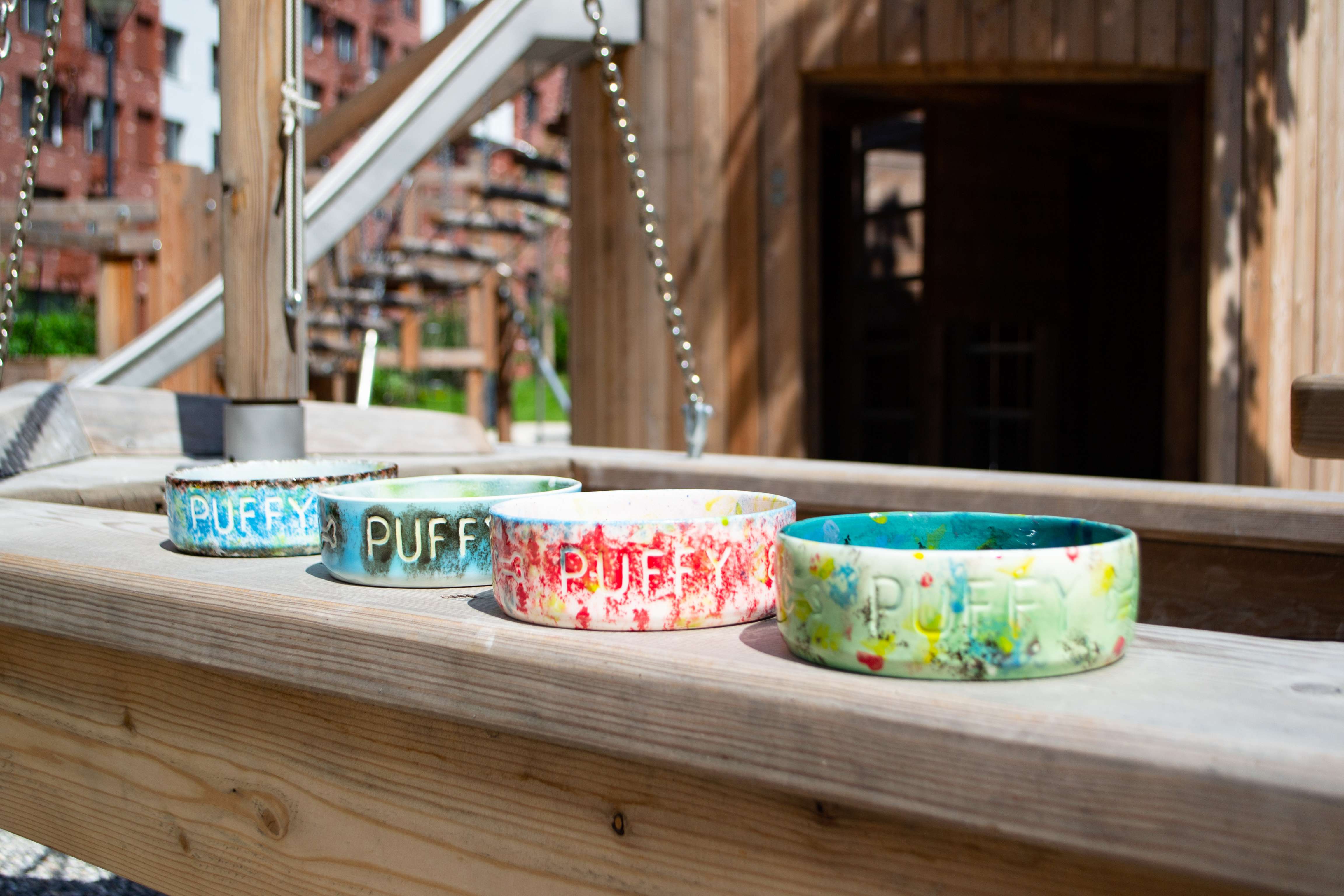 Миска для собак фарфоровая для собак Puffy Брызги краски