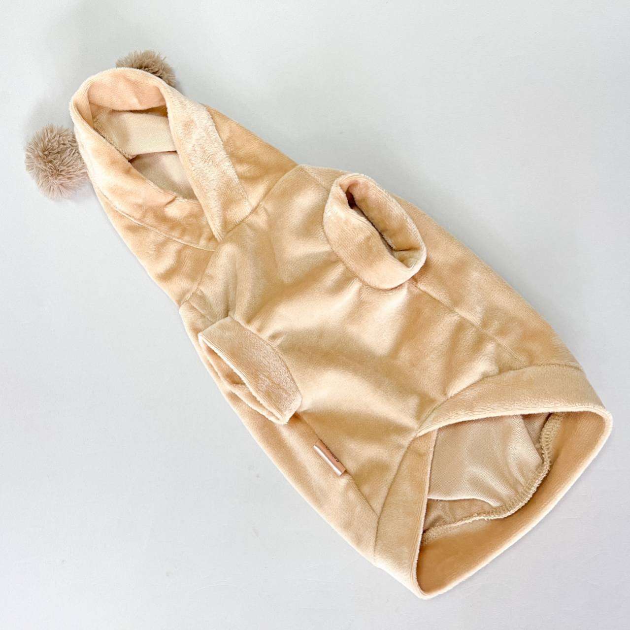 Толстовка для собаки велюровая Puffy Тедди бежевая