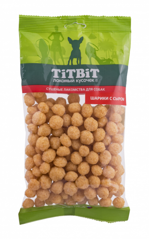 Вкусняшки для собак Сырные шарики ТитБит